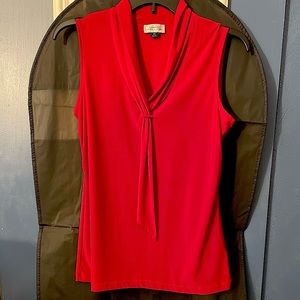 Tahari Arthur S. Levine Red Sleeveless Blouse